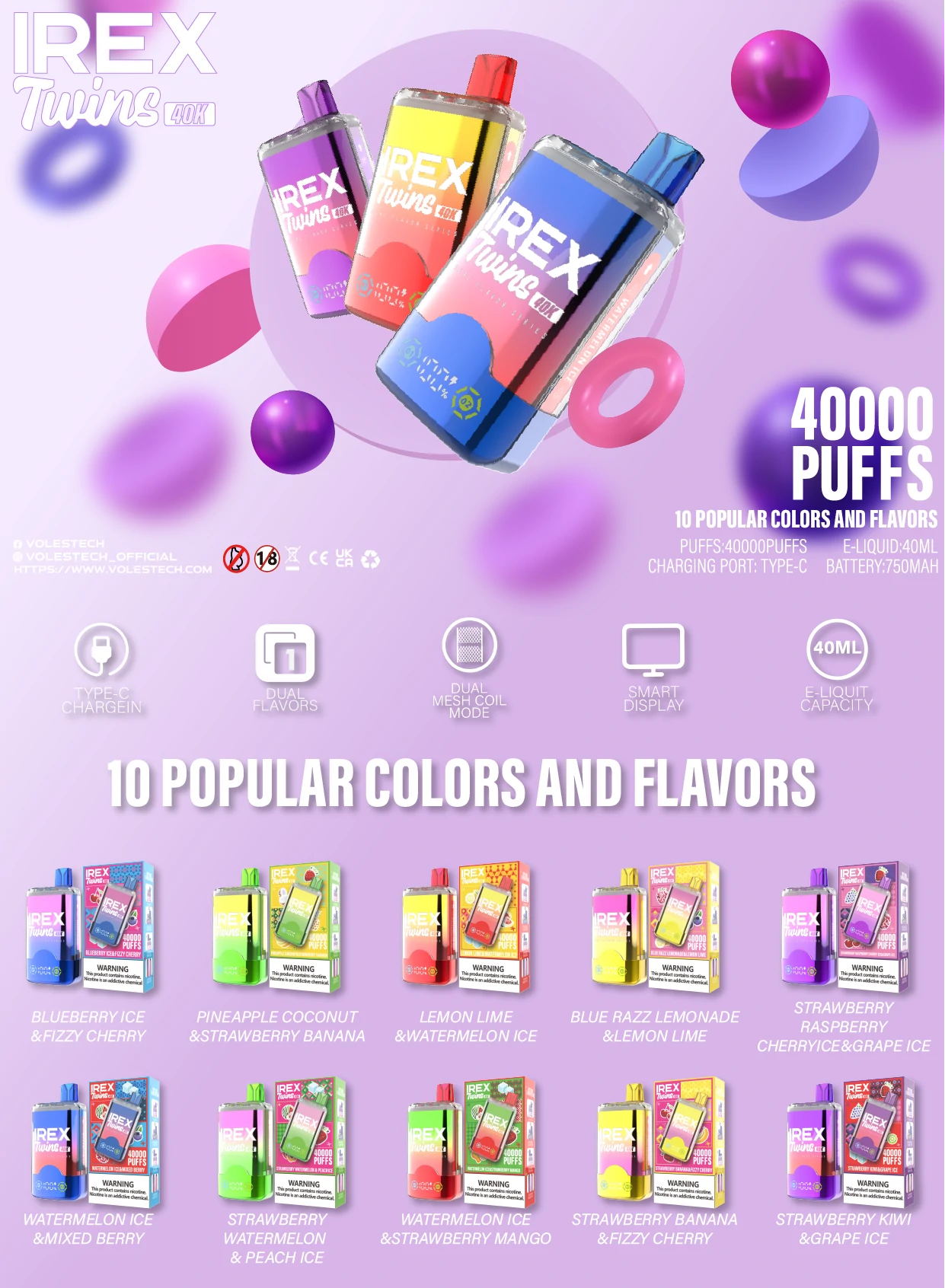 irex twins 2in1 disposable vape pen